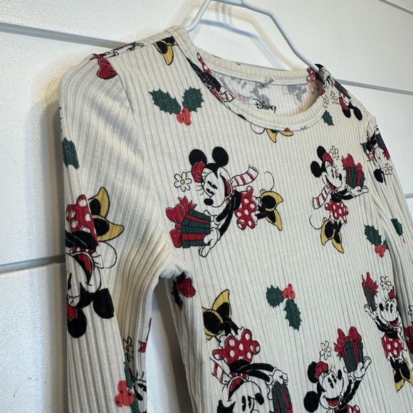 Posh Peanut Christmas Minnie Mouse Pajama Top 3T 4T Ribbed PJ Disney Bamboo FLAW - Picture 3 of 9